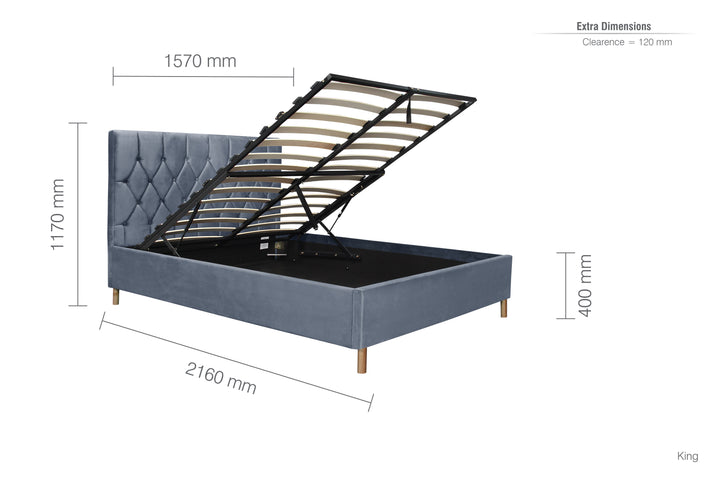 Loxley Ottoman Bed with Stylish Upholstery and Extra Storage Options