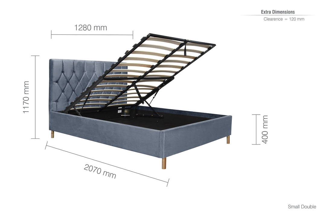 Loxley Ottoman Bed with Stylish Upholstery and Extra Storage Options