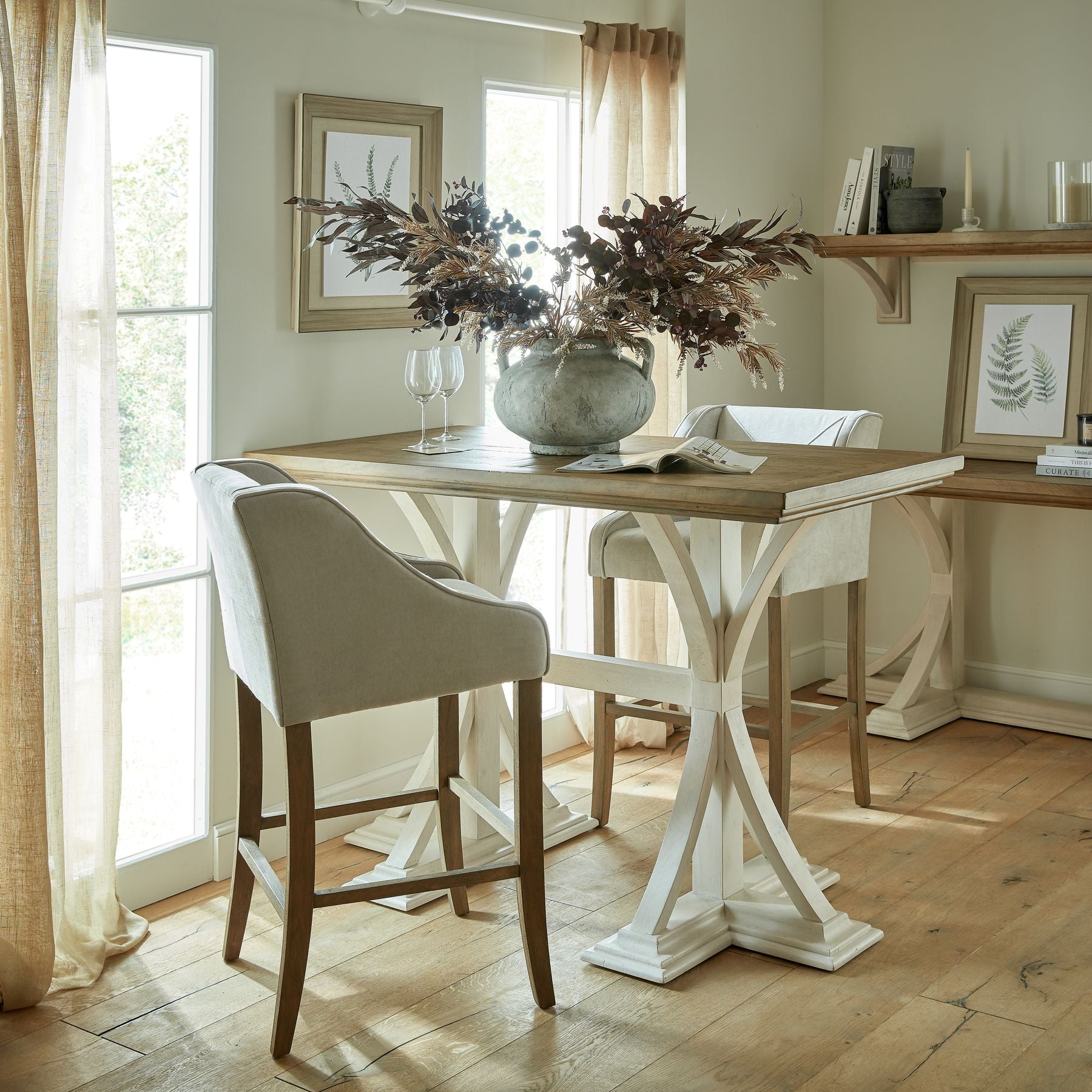 Off White Wood and Oak Breakfast table - TidySpaces