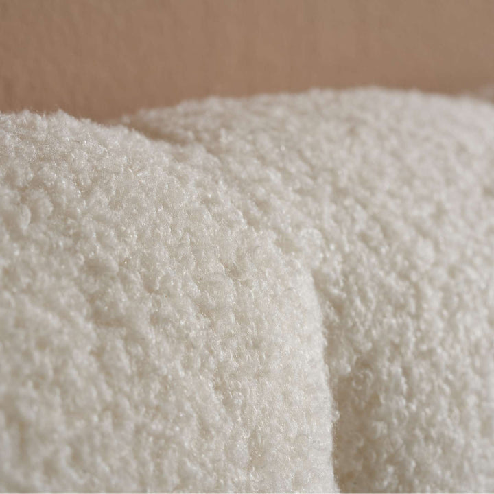 Maisey Ottoman Bed with Luxurious White Bouclé Upholstery for Elegant Bedrooms