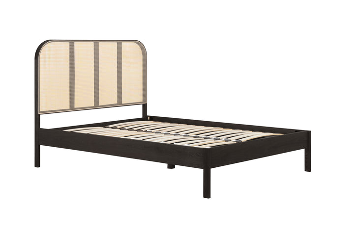 Margot Rattan Bed Frame with Curved Headboard and Sprung Slatted Base