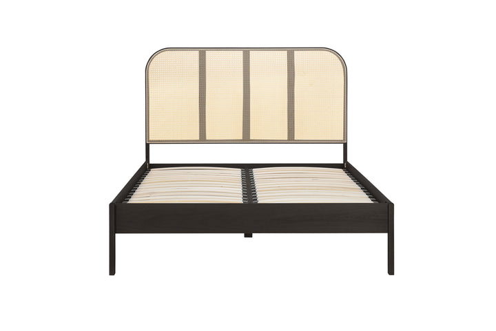 Margot Rattan Bed Frame with Curved Headboard and Sprung Slatted Base