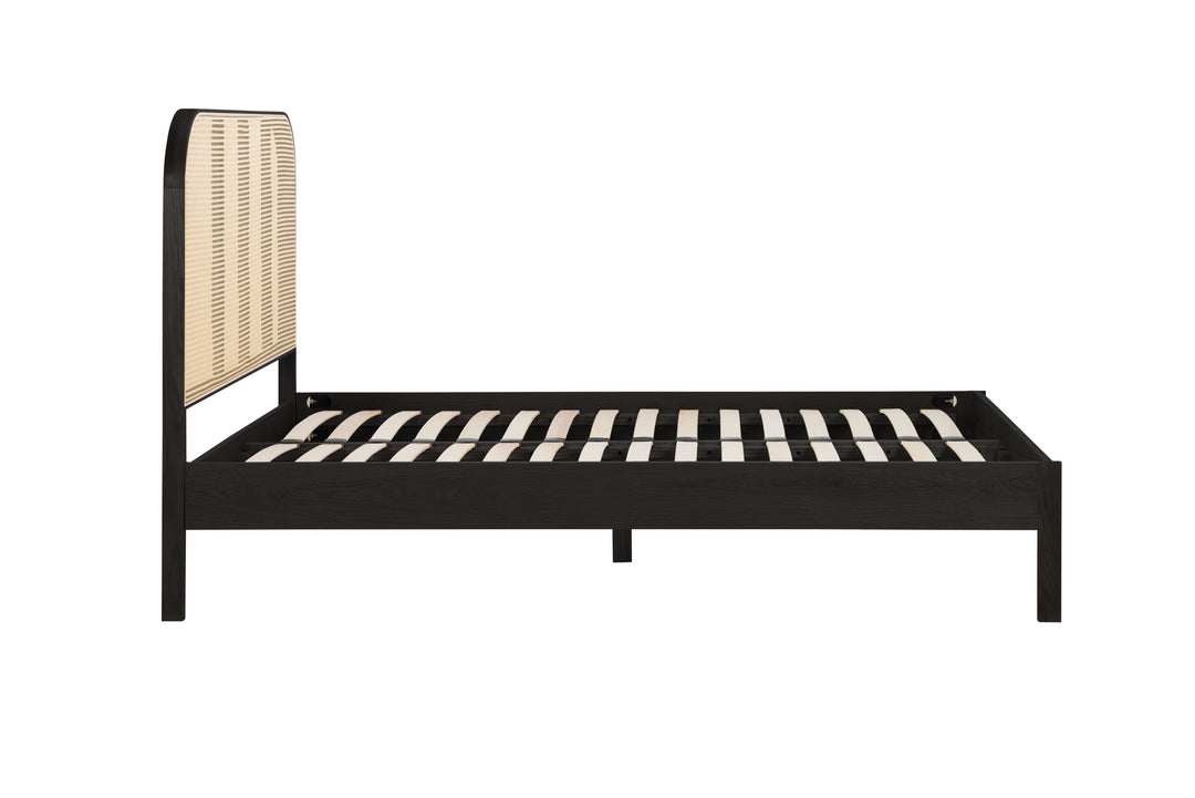 Margot Rattan Bed Frame with Curved Headboard and Sprung Slatted Base
