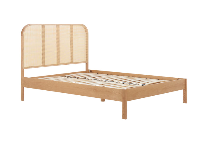 Margot Rattan Bed Frame with Curved Headboard and Sprung Slatted Base