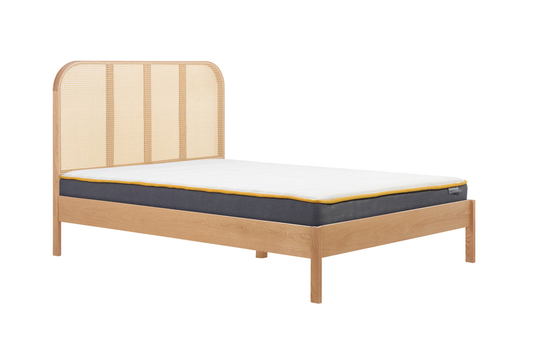 Margot Rattan Bed Frame with Curved Headboard and Sprung Slatted Base