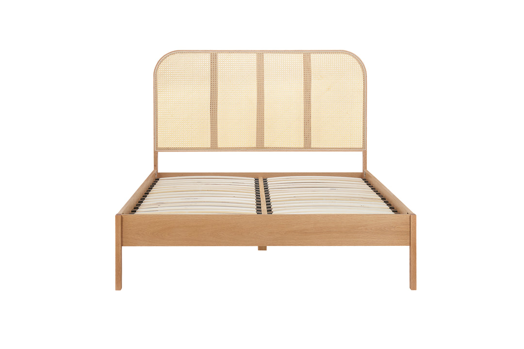Margot Rattan Bed Frame with Curved Headboard and Sprung Slatted Base