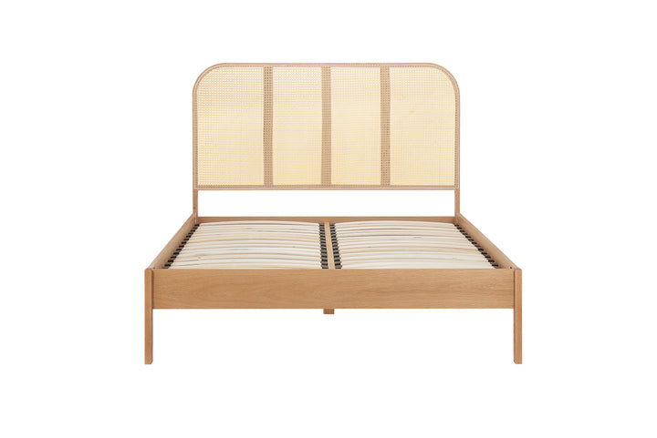 Margot Rattan Bed Frame with Curved Headboard and Sprung Slatted Base