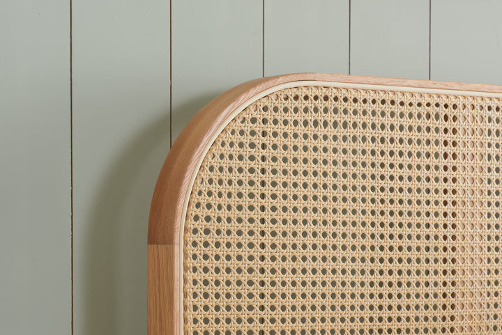 Margot Rattan Bed Frame with Curved Headboard and Sprung Slatted Base