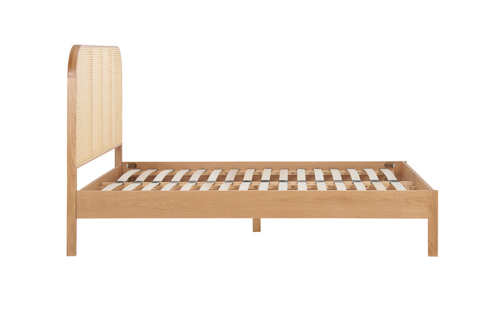 Margot Rattan Bed Frame with Curved Headboard and Sprung Slatted Base