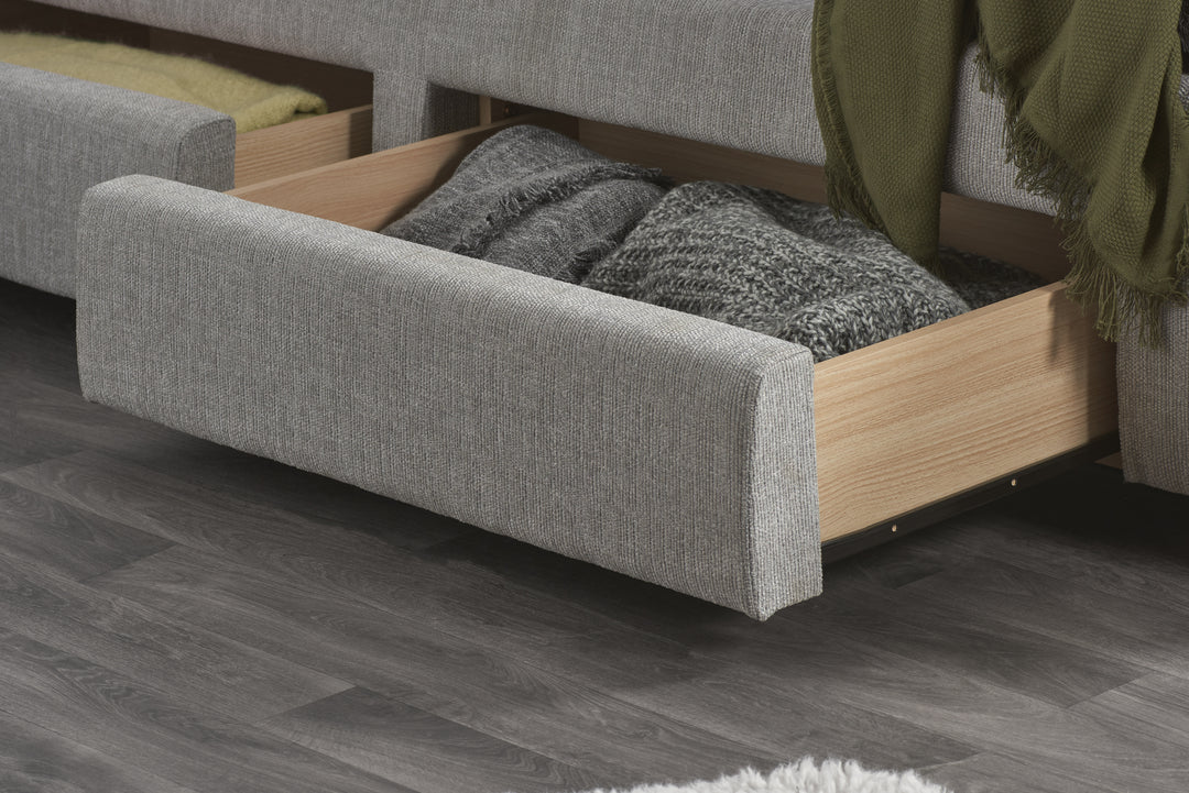 Mayfair Upholstered Bed with Deep-Buttoned Headboard and Practical Storage Drawers
