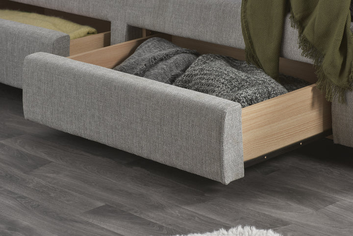 Mayfair Upholstered Bed with Deep-Buttoned Headboard and Practical Storage Drawers