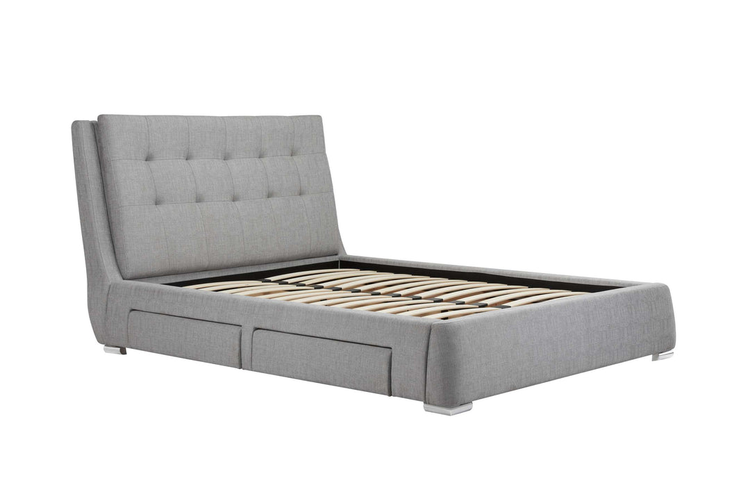 Mayfair Upholstered Bed with Deep-Buttoned Headboard and Practical Storage Drawers
