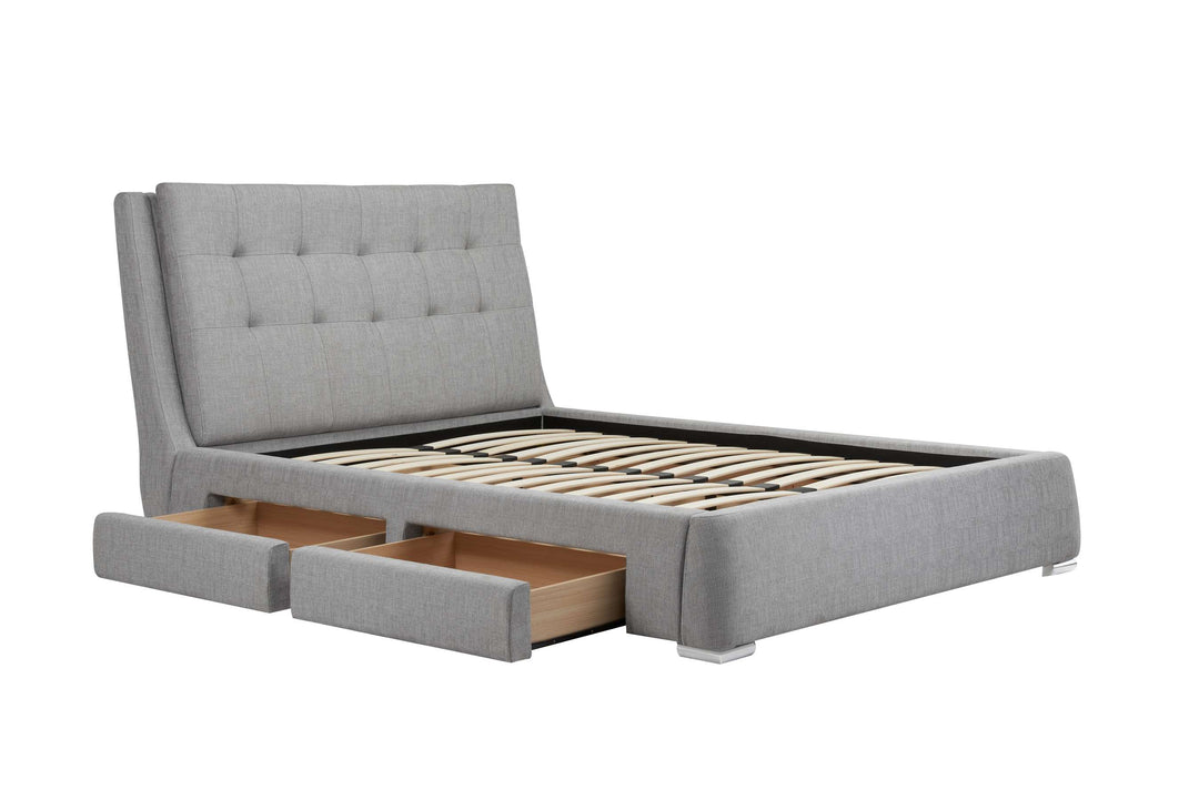 Mayfair Upholstered Bed with Deep-Buttoned Headboard and Practical Storage Drawers