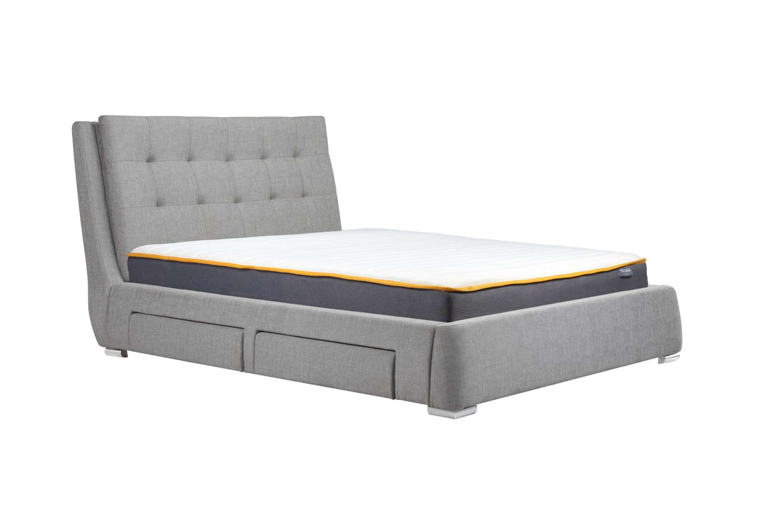 Mayfair Upholstered Bed with Deep-Buttoned Headboard and Practical Storage Drawers