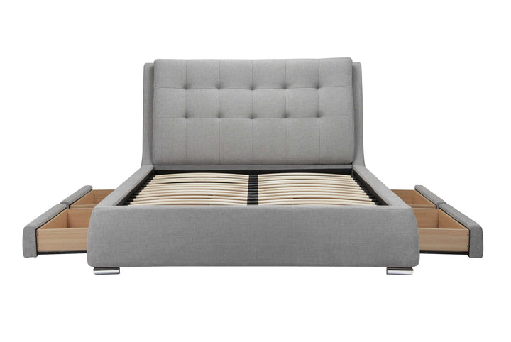Mayfair Upholstered Bed with Deep-Buttoned Headboard and Practical Storage Drawers