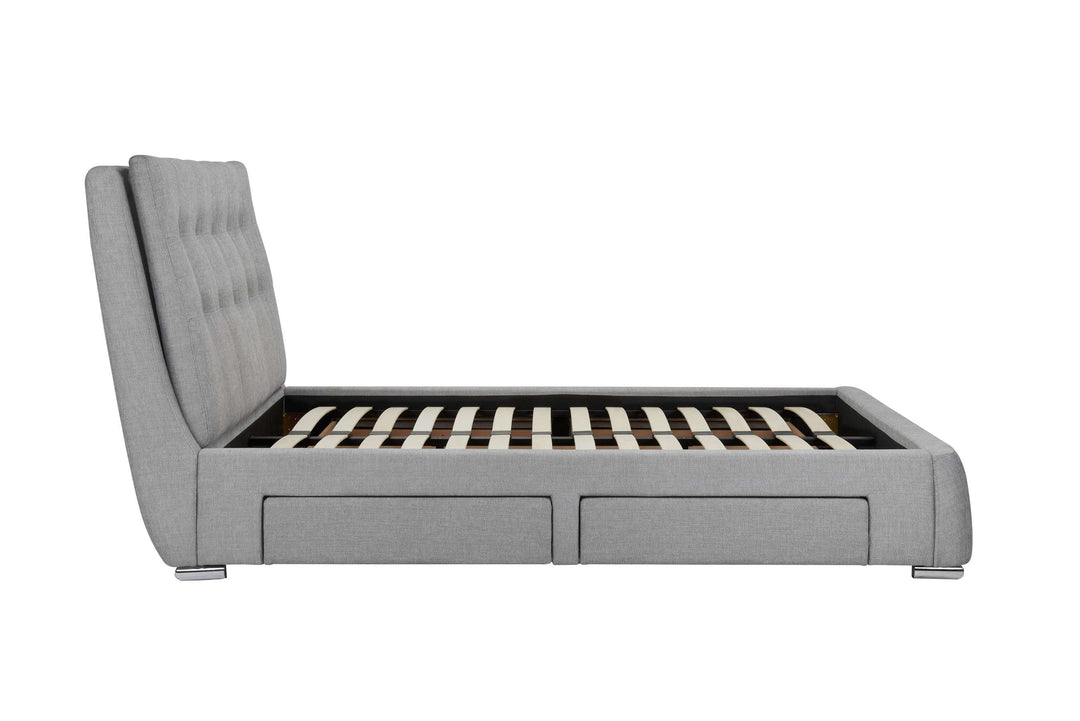 Mayfair Upholstered Bed with Deep-Buttoned Headboard and Practical Storage Drawers
