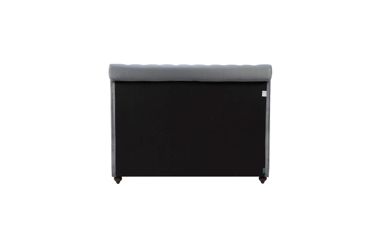 Elegant Grey Velvet Storage Bed Frame with Deep Tufted Headboard