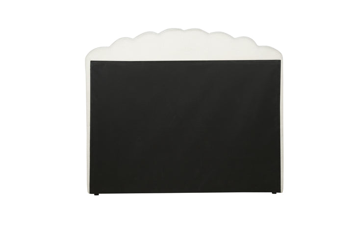 Monaco Ottoman Bed with Super Soft Teddy Bear Fabric and Stylish Fan-Shaped Headboard