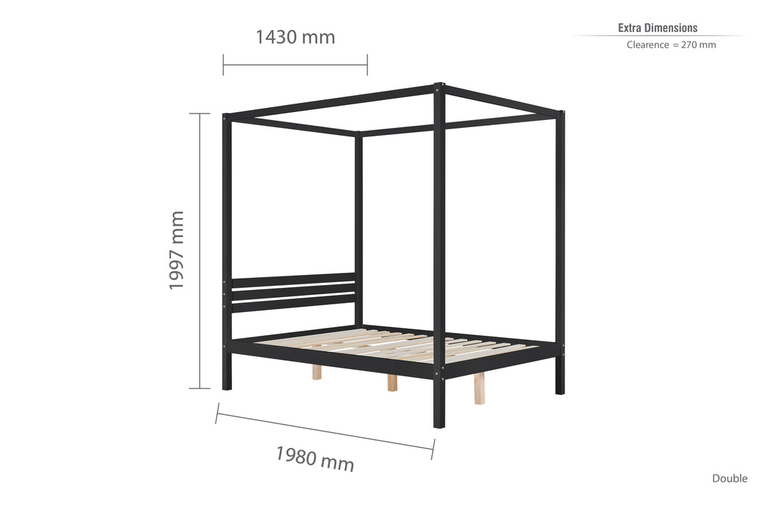 Mercia Four Poster Bed Made from Solid Wood for Timeless Elegance