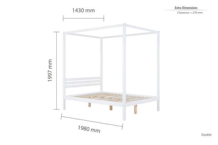 Mercia Four Poster Bed Made from Solid Wood for Timeless Elegance