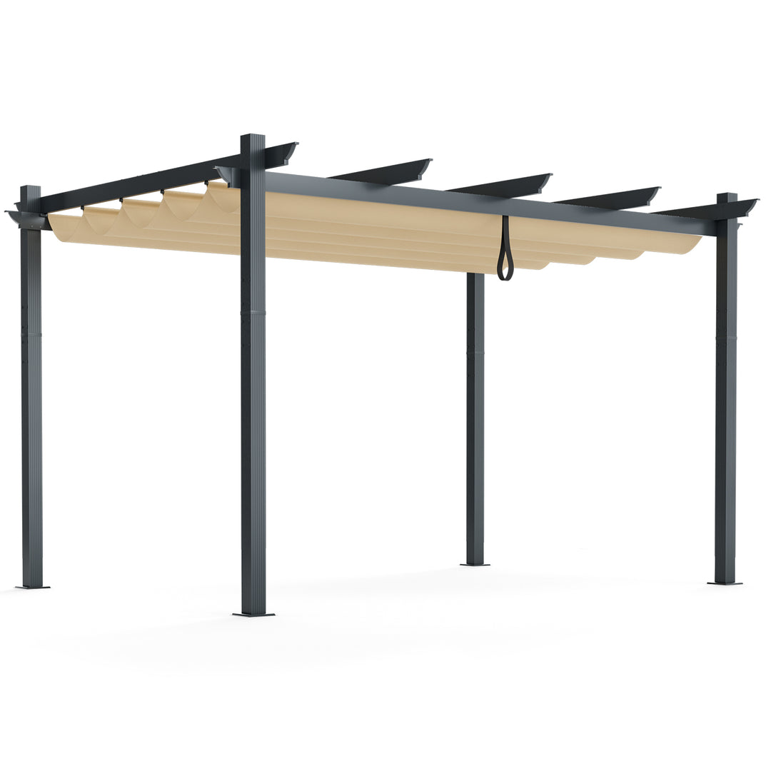 3 x 4 M Outdoor Retractable Pergola with Sun Shade Canopy - TidySpaces