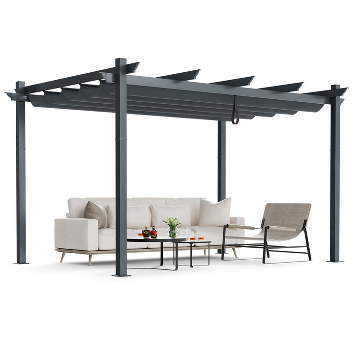 3 x 4 M Outdoor Retractable Pergola with Sun Shade Canopy - TidySpaces