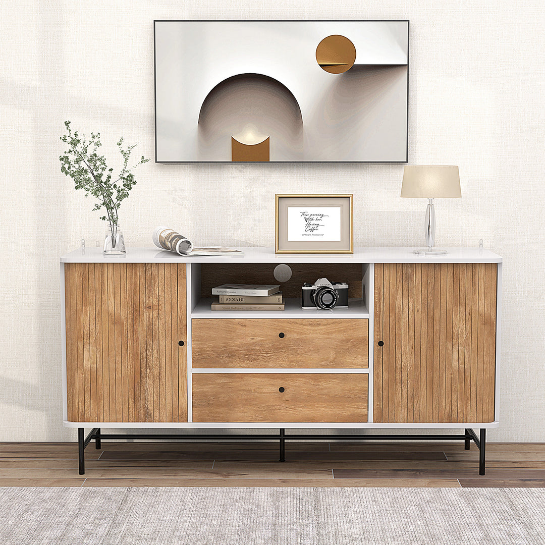 Mid Century Modern Buffet Sideboard Coffee Bar Station