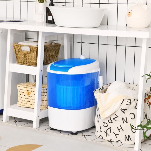 2 in 1 Mini Single Tub Washer Semi-automatic Spin Dryer