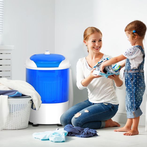 2 in 1 Mini Single Tub Washer Semi-automatic Spin Dryer