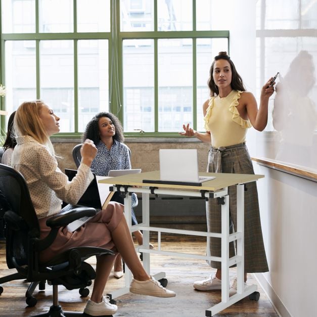 Height Adjustable Workstation with Wheels for Standing or Sitting