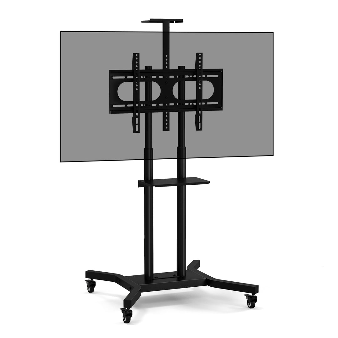 Mobile TV Stand Height Adjustable TV Cart with Lockable Wheels - TidySpaces