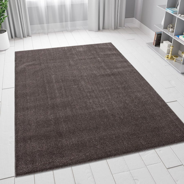 Brown Mocca Plain Solid Rug