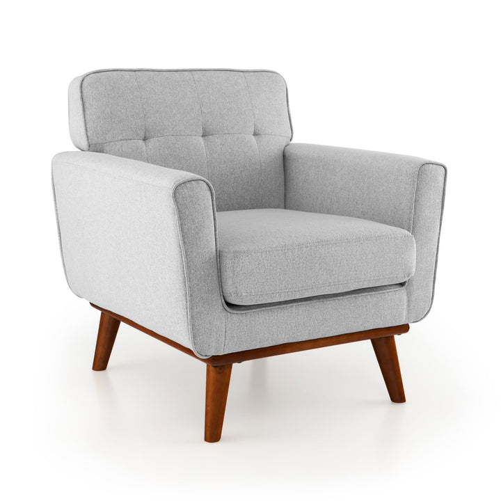 Modern Accent Armchair with Removable Padded Seat Cushion Grey - TidySpaces