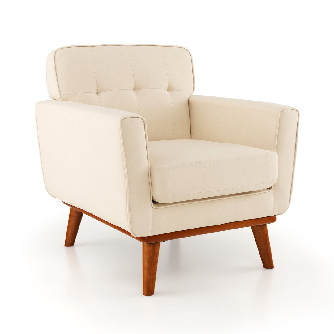 Modern Accent Armchair with Removable Padded Seat Cushion Beige - TidySpaces