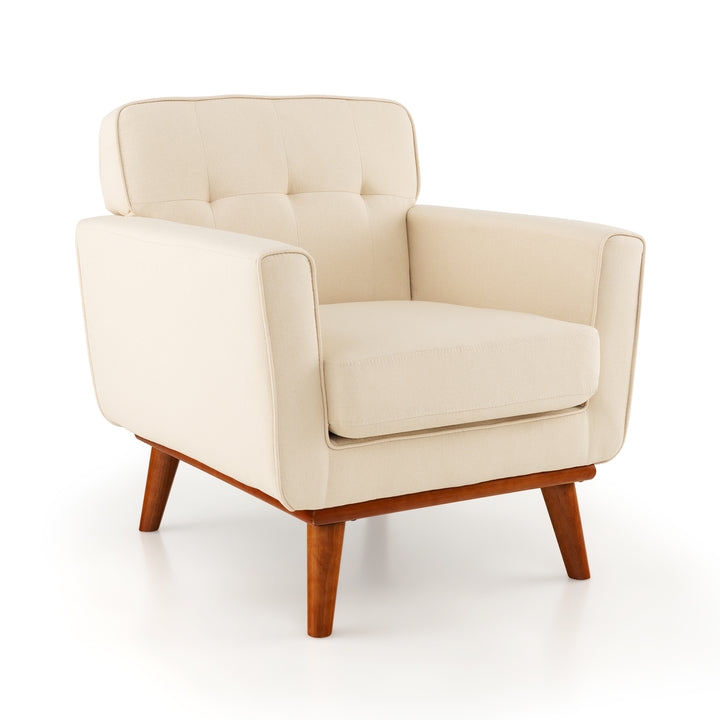 Modern Accent Armchair with Removable Padded Seat Cushion Beige - TidySpaces
