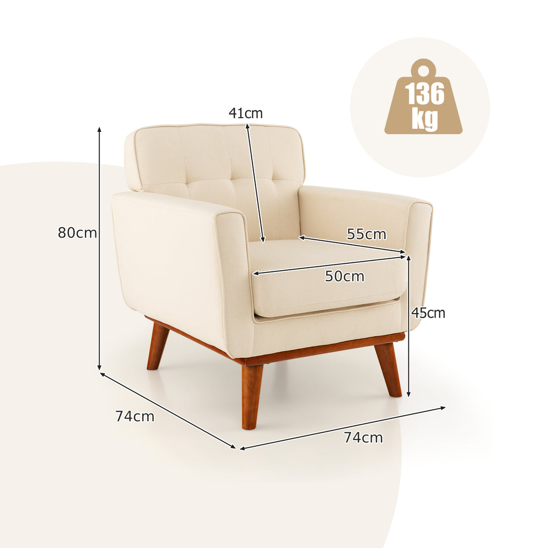 Modern Accent Armchair with Removable Padded Seat Cushion - TidySpaces