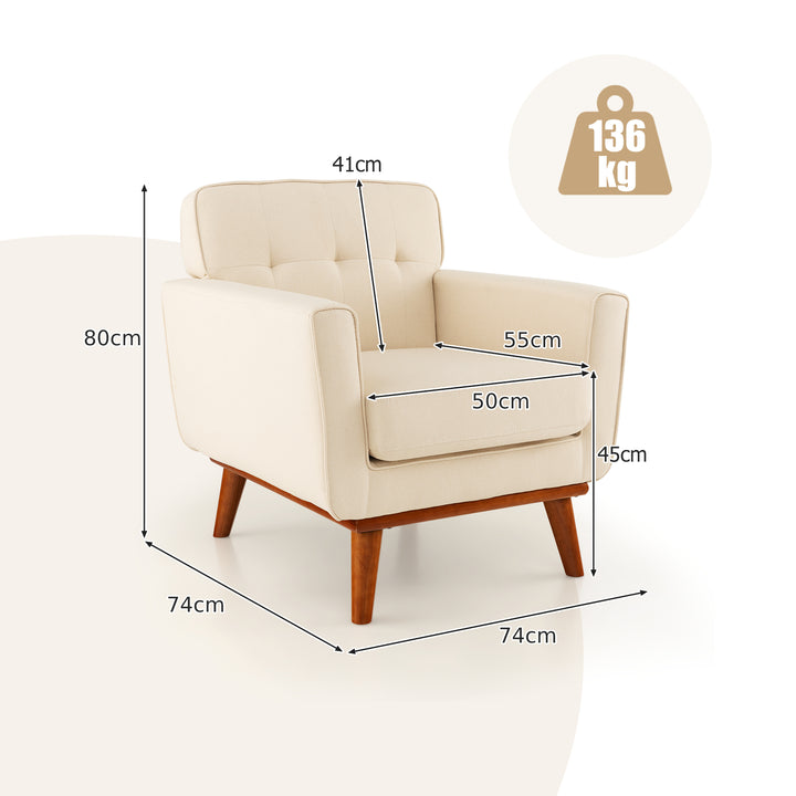 Modern Accent Armchair with Removable Padded Seat Cushion - TidySpaces