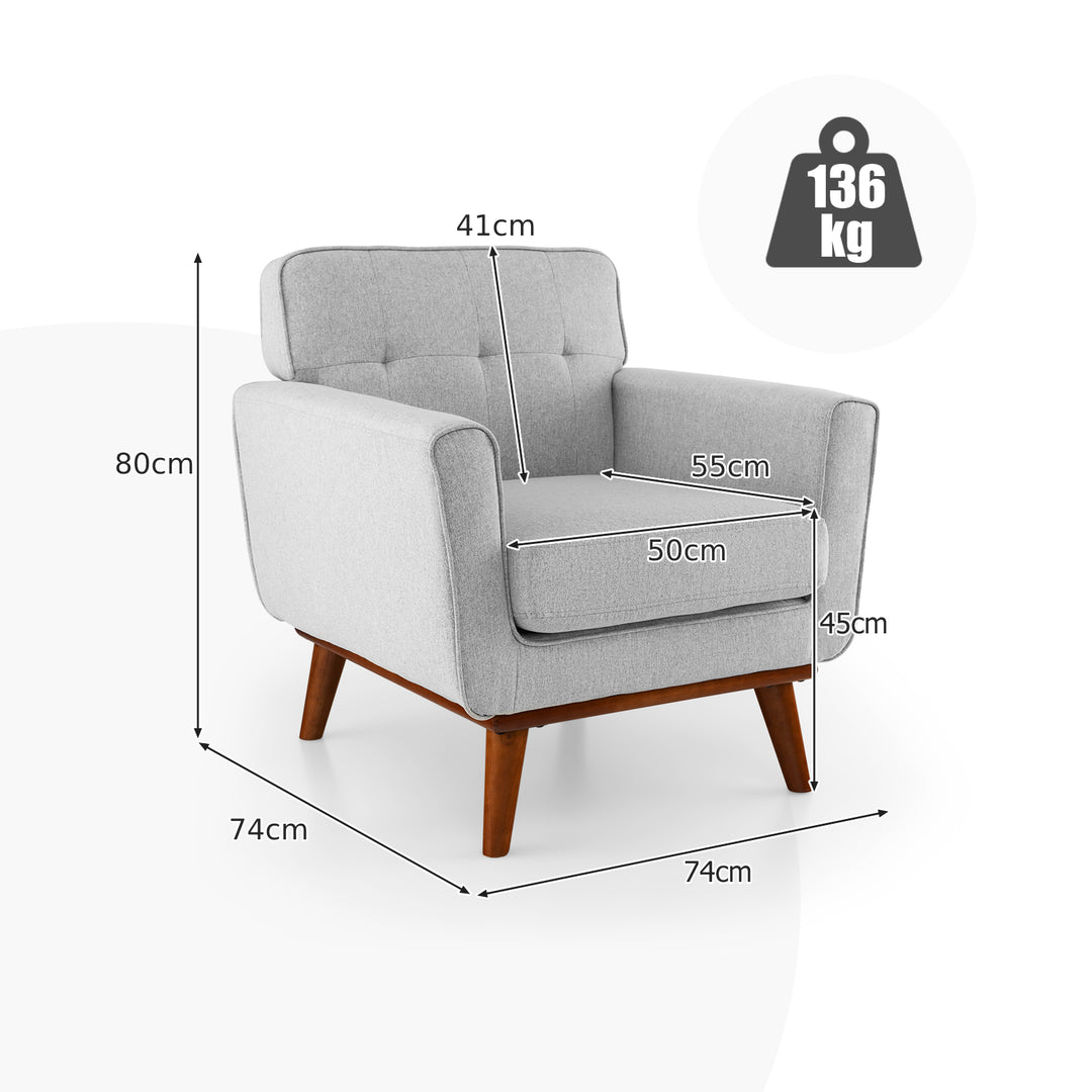 Modern Accent Armchair with Removable Padded Seat Cushion - TidySpaces
