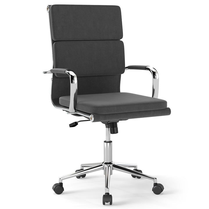 Modern Leatherier Conference Chair with Rocking Backrest-Grey - TidySpaces