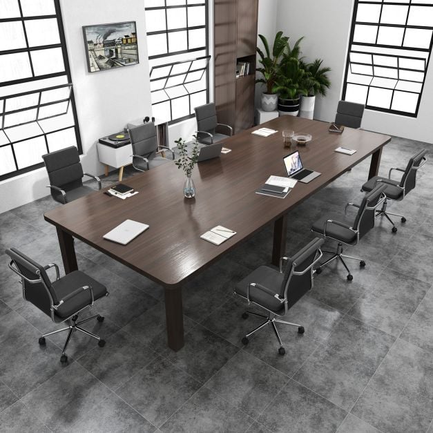 Modern Leatherier Conference Chair with Rocking Backrest-Grey - TidySpaces