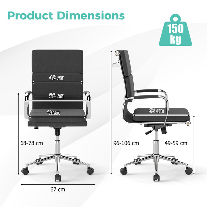 Modern Leatherier Conference Chair with Rocking Backrest-Grey - TidySpaces