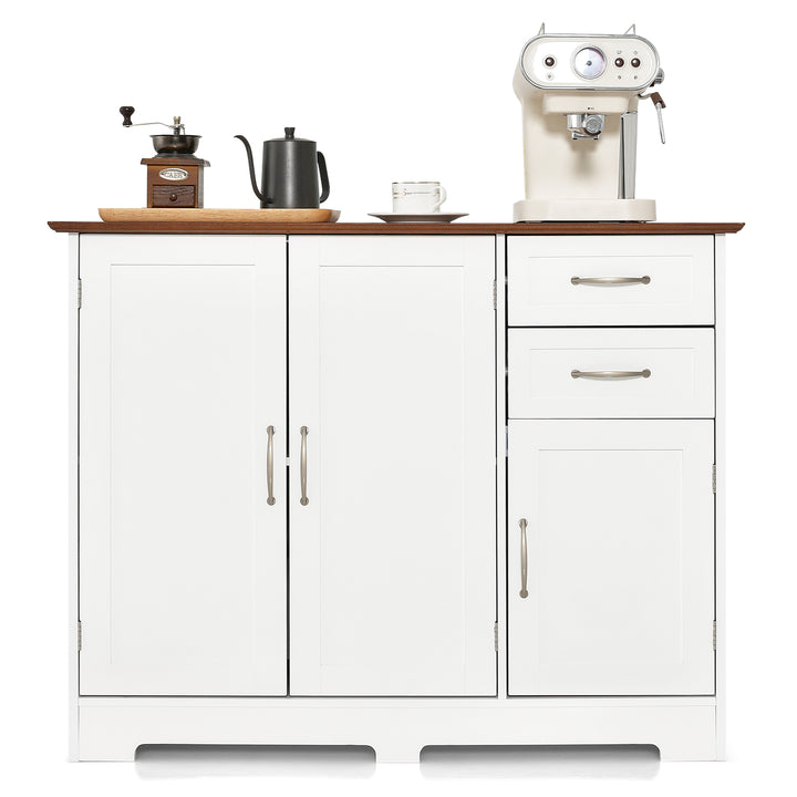 Modern Kitchen Sideboard Storage Cabinet with Adjustable Shelf and Drawers