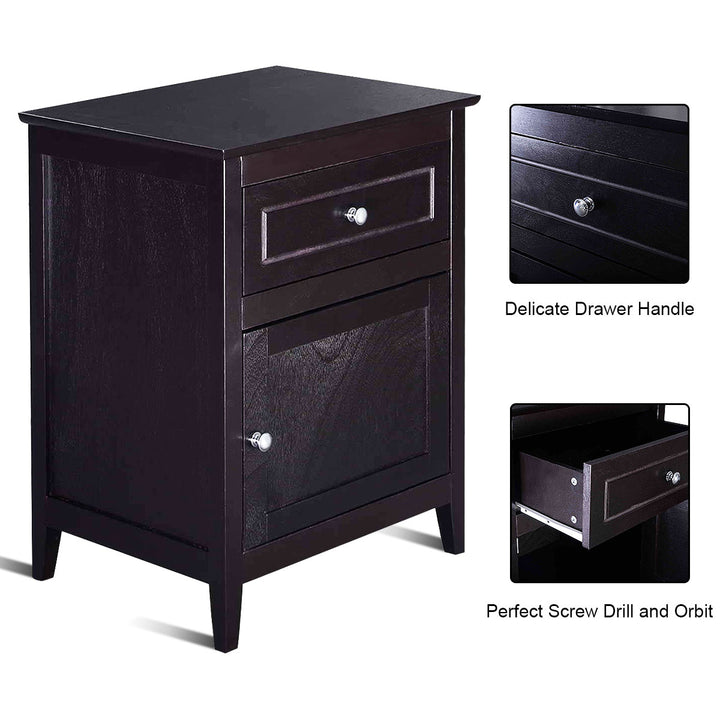 2 Tier Modern Badroom Nightstand with Drawer - TidySpaces