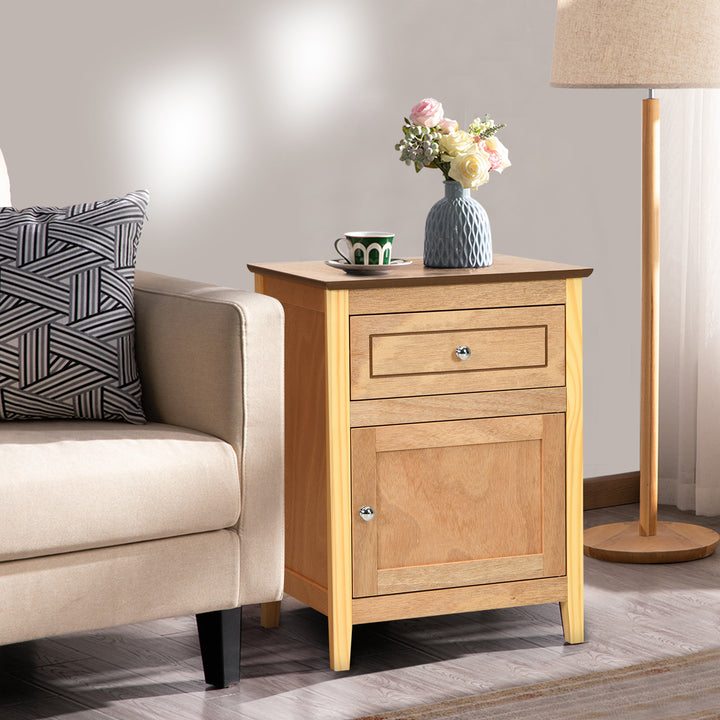 2 Tier Modern Badroom Nightstand with Drawer - TidySpaces