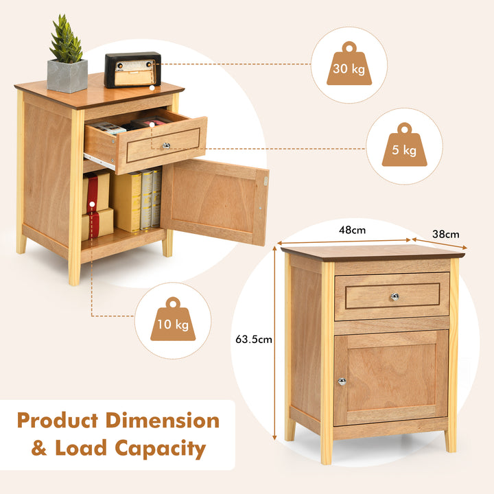 2 Tier Modern Badroom Nightstand with Drawer - TidySpaces