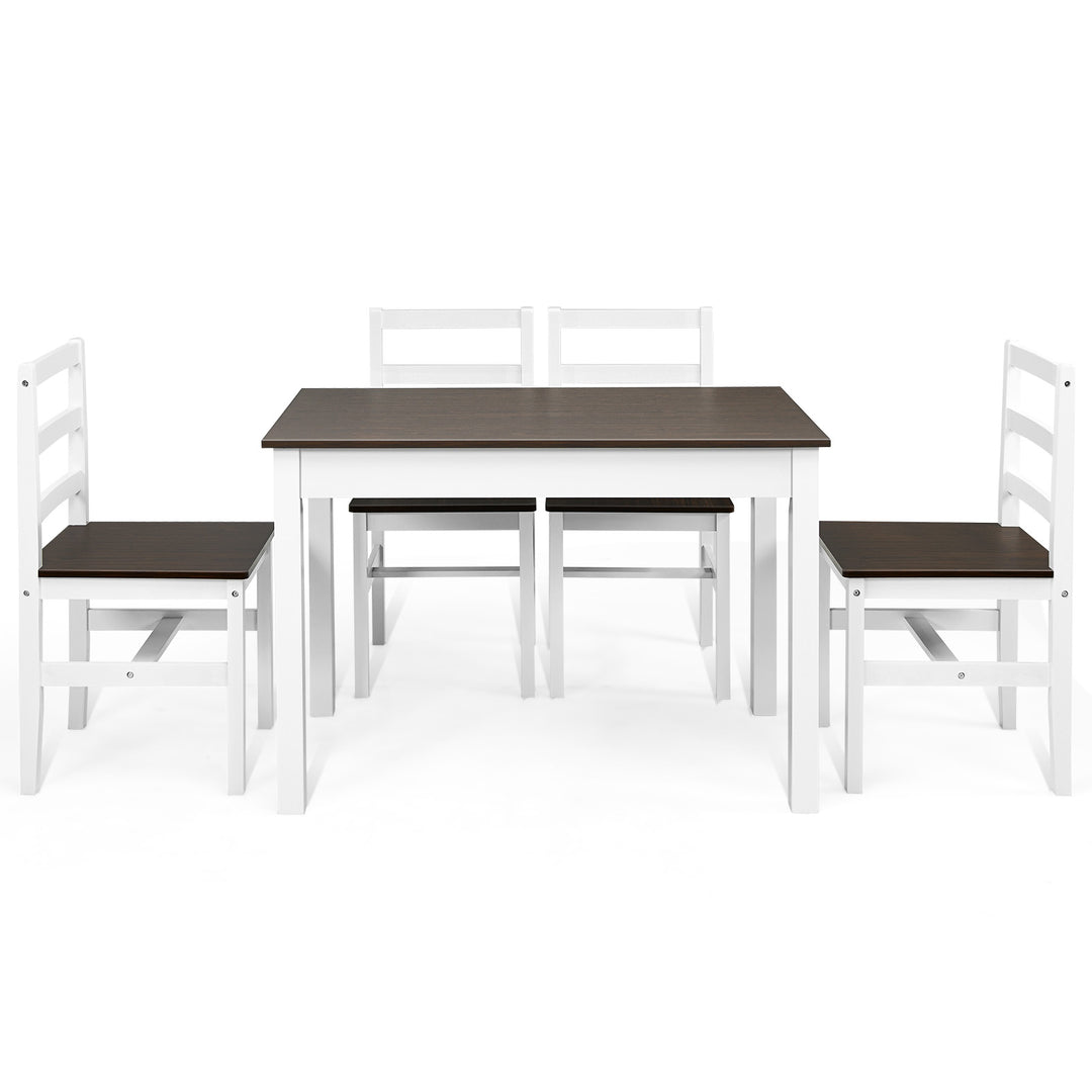 Modern Table and Chairs Set with Solid Pine Wood Legs for Dining Room - TidySpaces