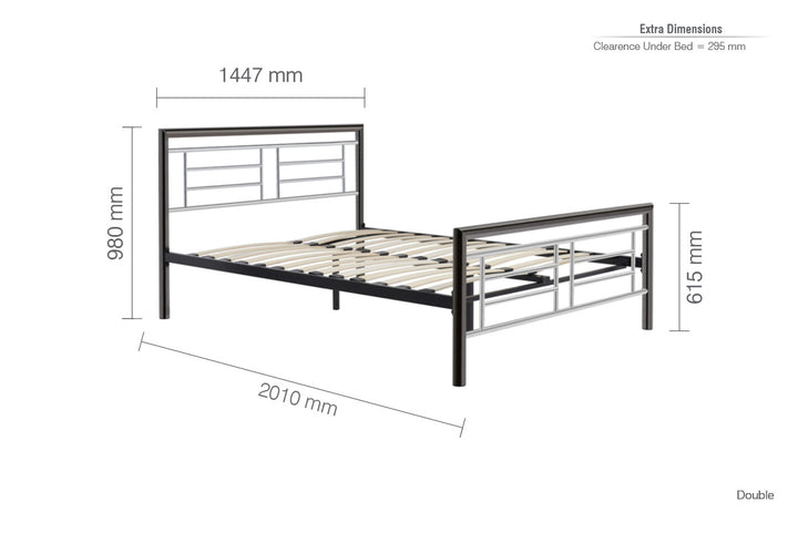 Montana Steel Bed Frame with Sprung Slatted Base for Enhanced Comfort
