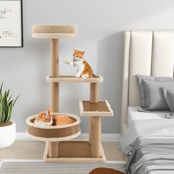 90 cm Multi-Level Cat Tree Tower Cat Tree with Scratching Posts