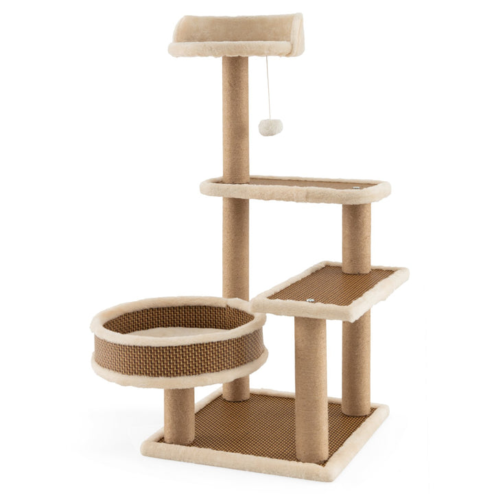 90 cm Multi-Level Cat Tree Tower Cat Tree with Scratching Posts - TidySpaces