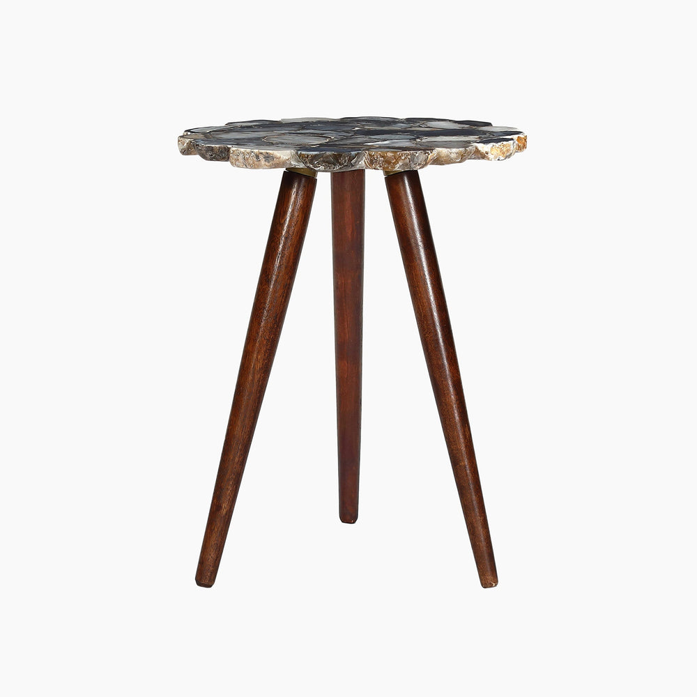 Myra Blue & Black End Table - TidySpaces